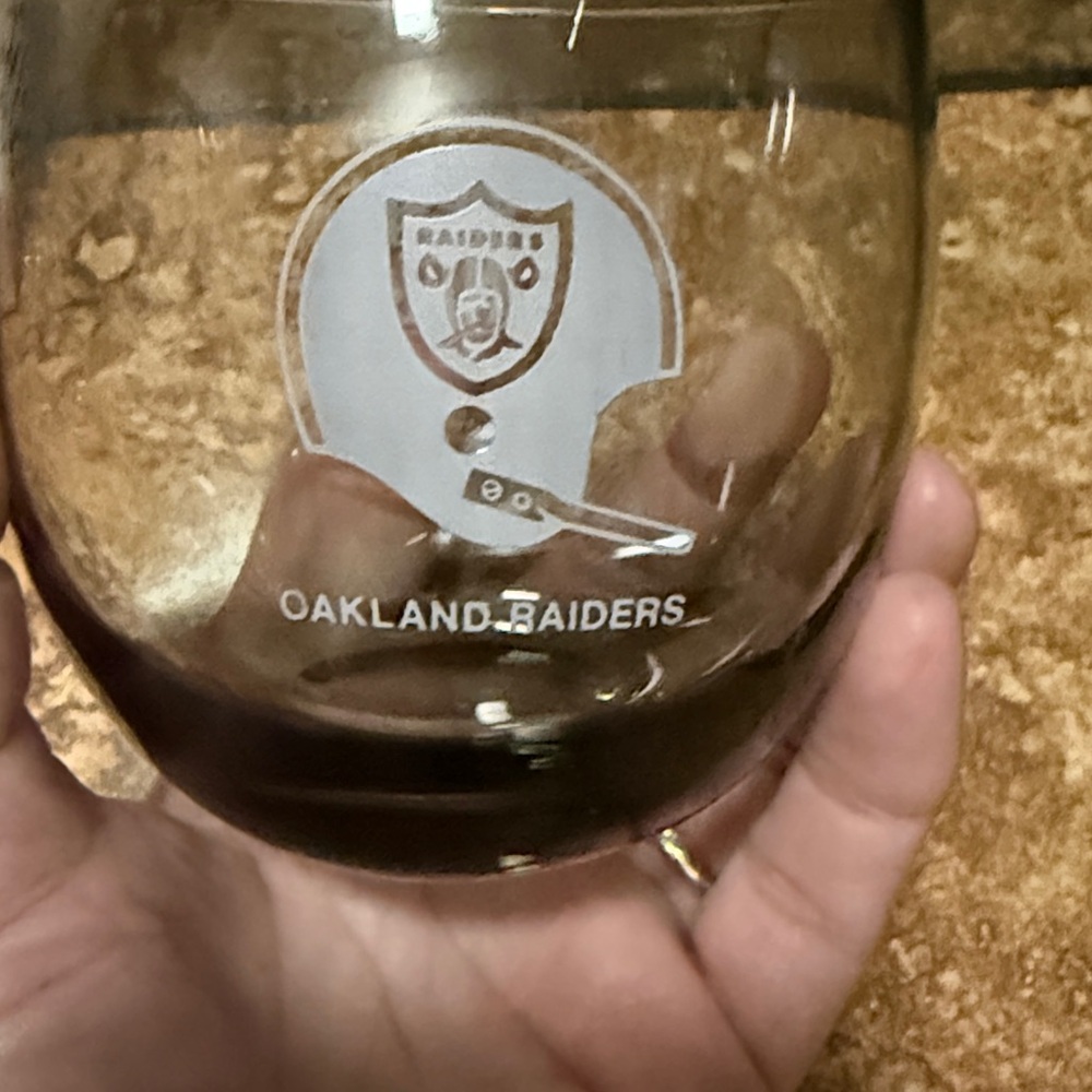 NFL Oakland Raiders Black Glass